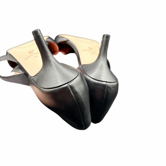 Corso Como Black Leather Kitten Heels Crisscross Strap Pumps 11M - Picture 6 of 12